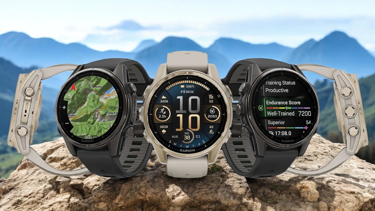 Спортивные часы Garmin fenix 8, 51 мм, AMOLED, титан с DLC, сапфир, силиконовый ремешок цвета чёрный/«серая галька» — Для покорения новых горизонтов
