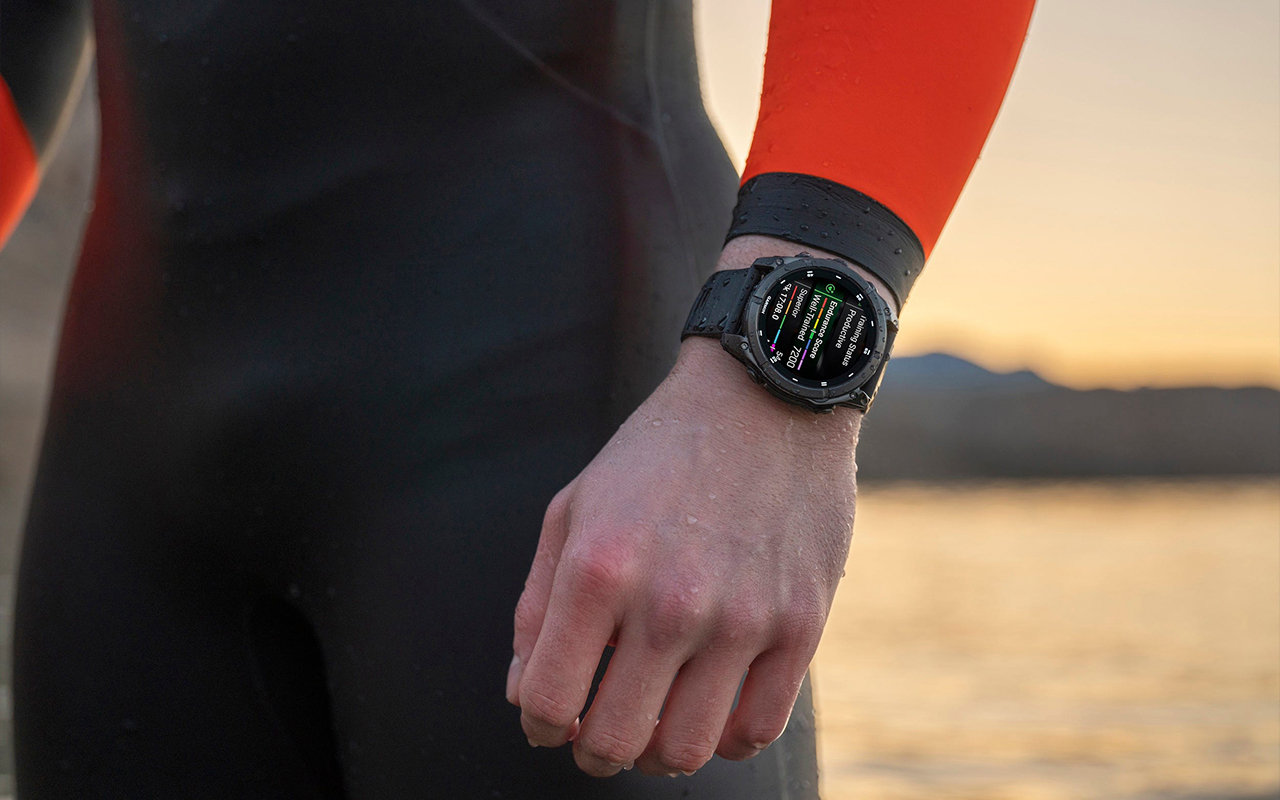 Спортивные часы Garmin fenix E, 47 мм, AMOLED, синевато-серый безель, чёрный силиконовый ремешок — Яркий AMOLED-дисплей