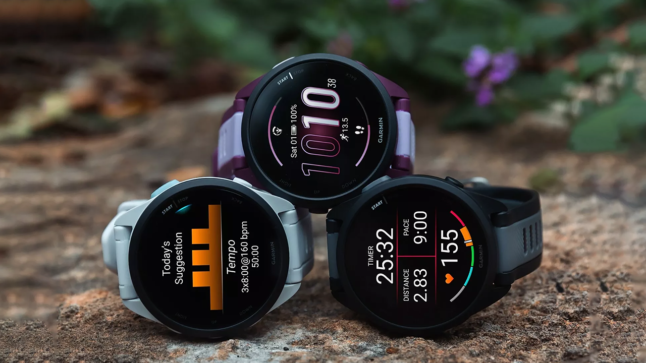 Спортивные часы Garmin Forerunner 165 Music, силиконовый ремешок цвета «туманный серый»/«Уайтстоун» — Яркий взгляд на достижения