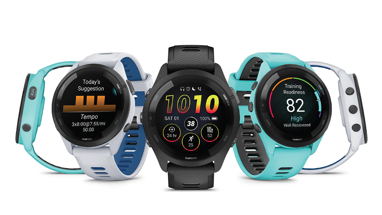 Спортивные часы Garmin Forerunner 265, 46 мм, силиконовый ремешок цвета чёрный/«серая пудра» — Яркая звезда на спортивной арене