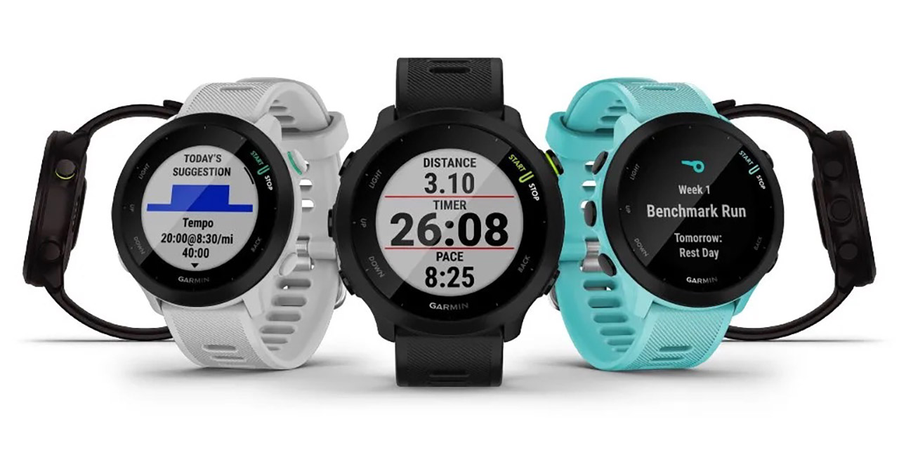 Спортивные часы Garmin Forerunner 55, чёрный силиконовый ремешок — Лёгкий и удобный дизайн