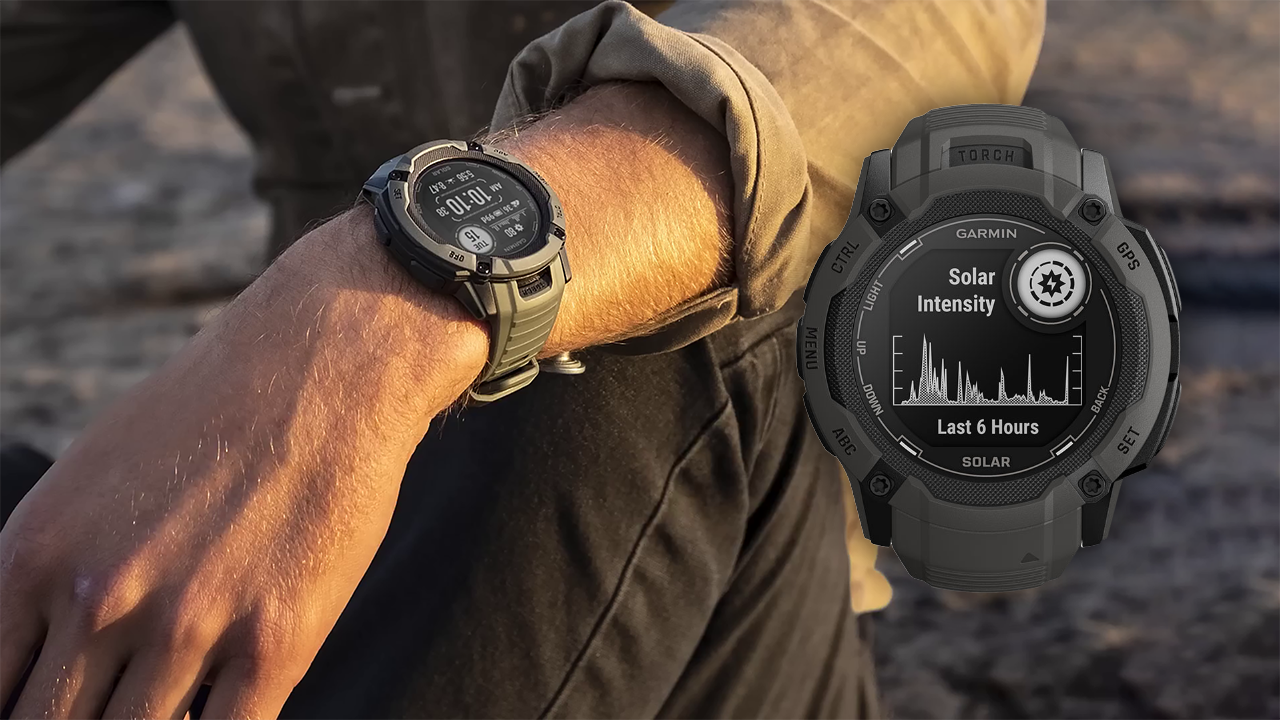 Спортивные часы Garmin Instinct 2X Solar Standard Edition, 50 мм, силиконовый ремешок графитового цвета — Сила солнца