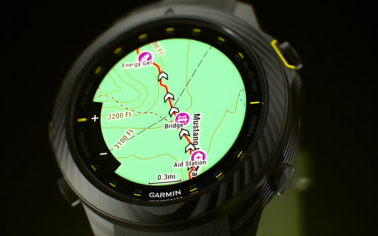 Спортивные часы Garmin MARQ Athlete (Gen 2) Carbon Edition, чёрный силиконовый ремешок — Не сбейся с пути