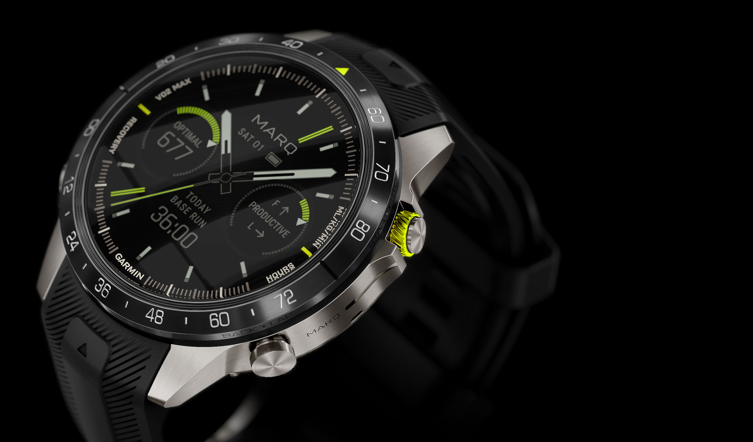 Спортивные часы Garmin MARQ Athlete (Gen 2), чёрный силиконовый ремешок — Последняя версия легендарных часов