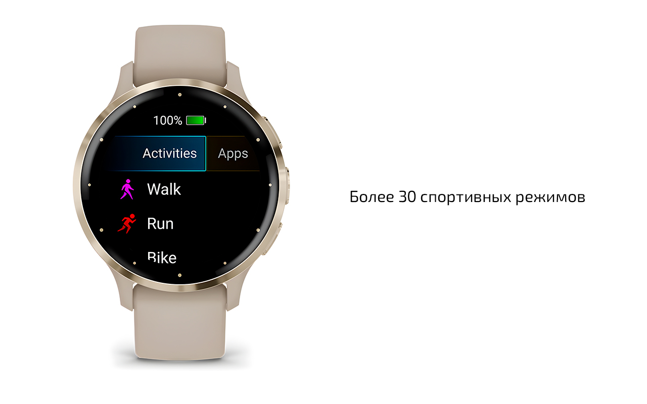 Спортивные часы Garmin Venu 3S, 41 мм, силиконовый ремешок цвета «слоновая кость» — Встроенный GPS