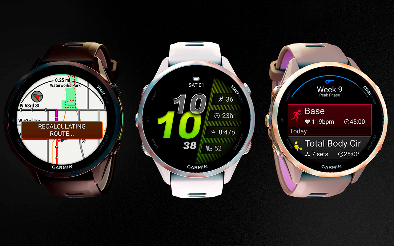 Спортивные часы Garmin Forerunner 970, силиконовый ремешок цвета чёрный/дымчато-серый — Десятки предустановленных спортивных режимов