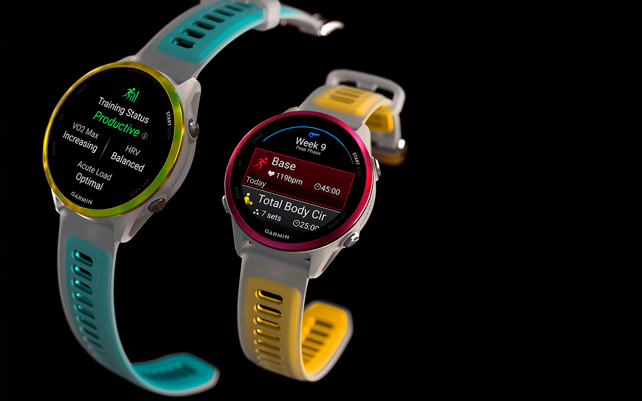Спортивные часы Garmin Forerunner 570, 42 мм, силиконовый ремешок цвета «полупрозрачный серый»/дымчато-голубой — Сверхточный GPS