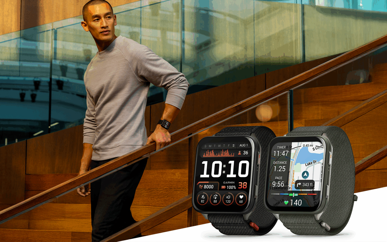 Спортивные часы Garmin Venu X1, нейлоновый браслет ComfortFit цвета «мох» — Полноценный навигатор у вас на запястье