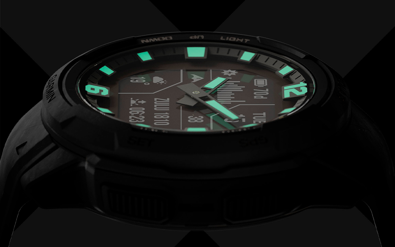 Спортивные часы Garmin Instinct Crossover Solar Tactical Edition, чёрный силиконовый ремешок — Читаемость в любых условиях