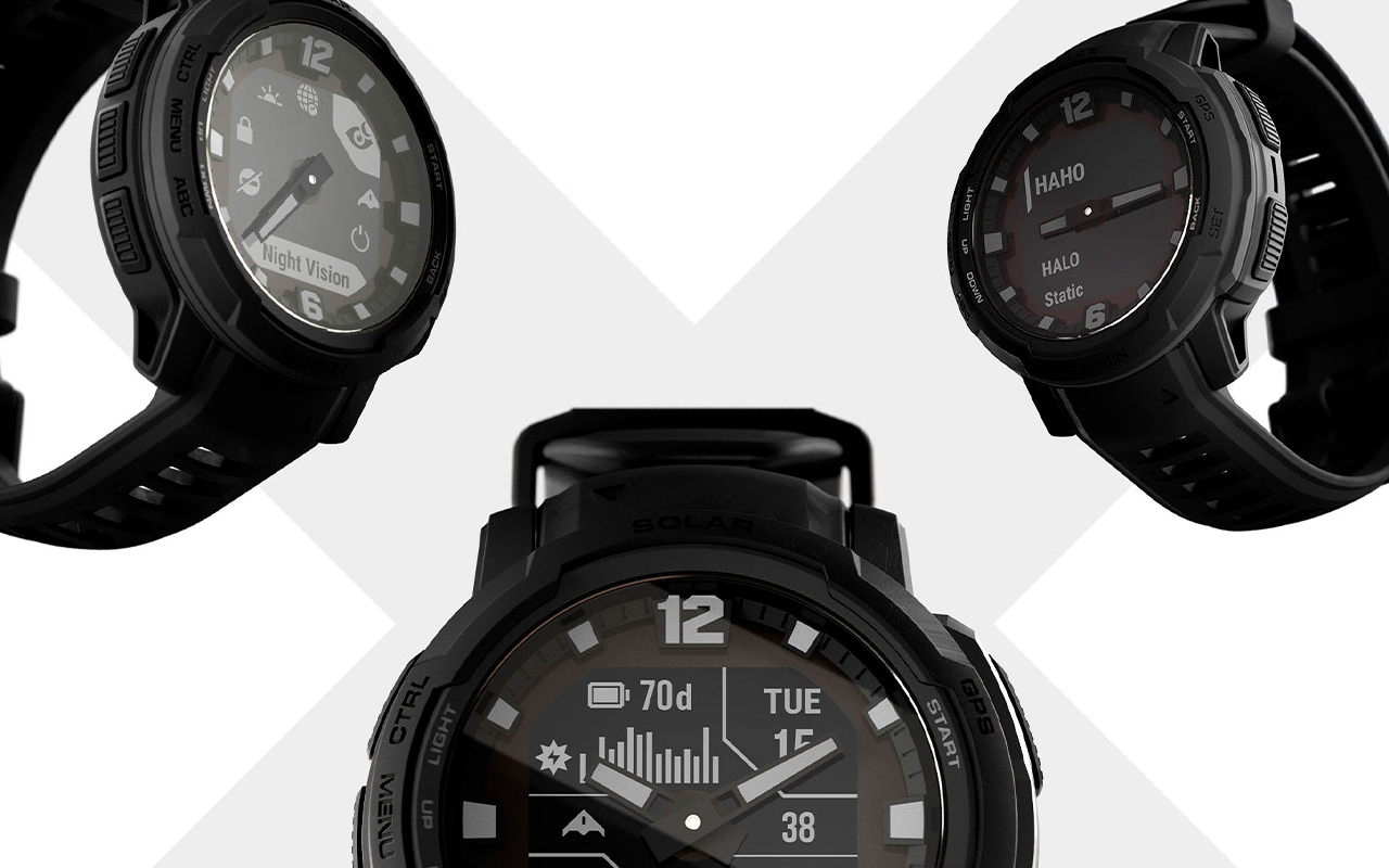 Спортивные часы Garmin Instinct Crossover Solar Tactical Edition, чёрный силиконовый ремешок — Для тех, кто не сидит на месте