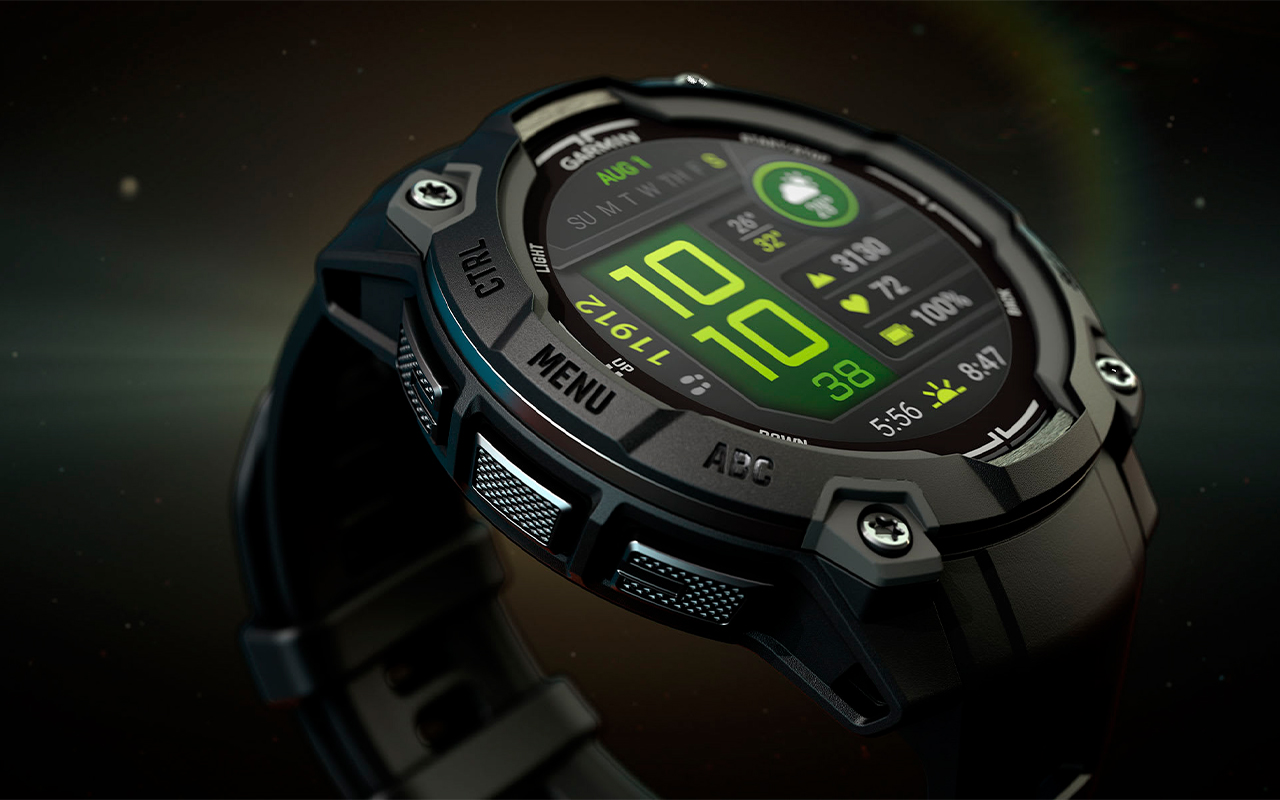 Спортивные часы Garmin Instinct 3, 50 мм, AMOLED, силиконовый ремешок цвета «чёрный/синий» — Размер решает
