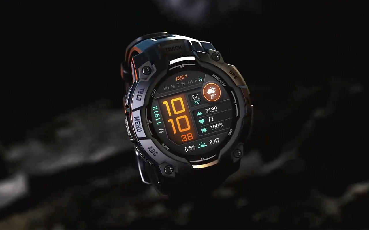 Спортивные часы Garmin Instinct 3, 50 мм, AMOLED, силиконовый ремешок цвета «чёрный/синий» — Переход на новый уровень